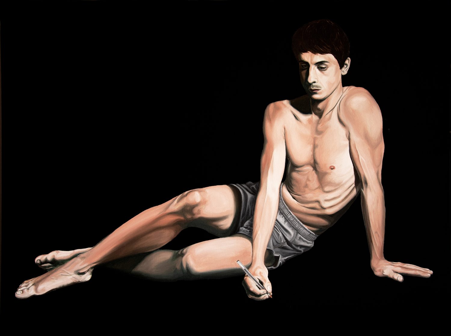 Le spleen du poète, huile sur toile de Nicolas Maureau