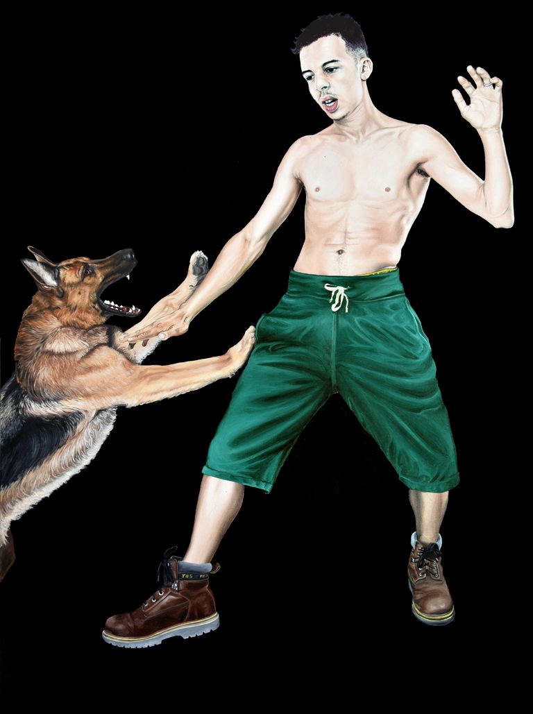 Oil painting by Nicolas Maureau titled Actéon