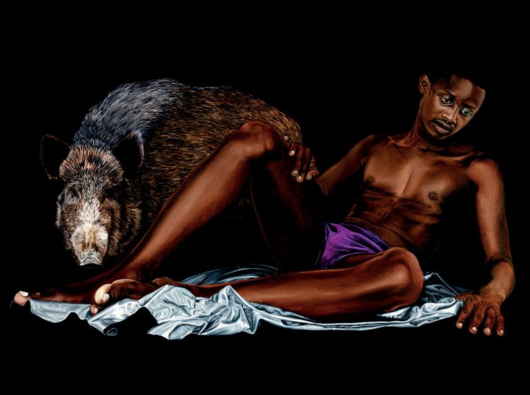 Oil painting by Nicolas Maureau titled Adonis