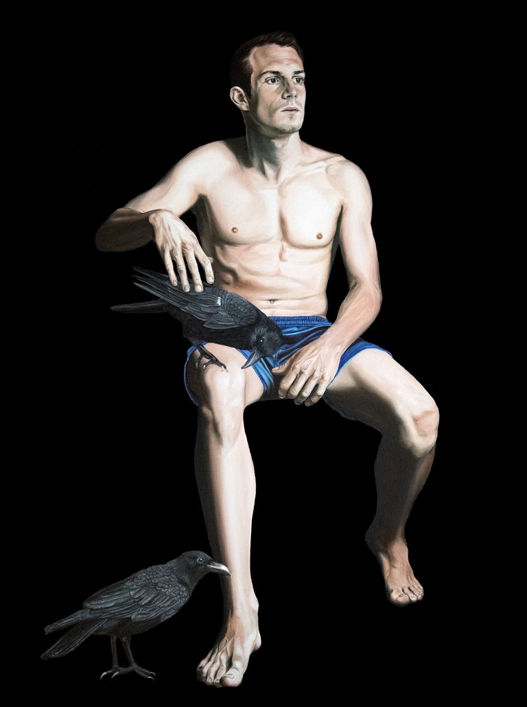 Oil painting by Nicolas Maureau titled Élie au mont Horeb