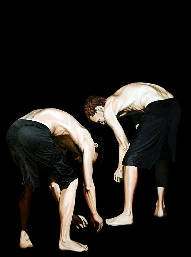 Oil painting by Nicolas Maureau titled Les glaneurs