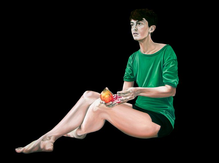 Oil painting by Nicolas Maureau titled Femme a la grenade