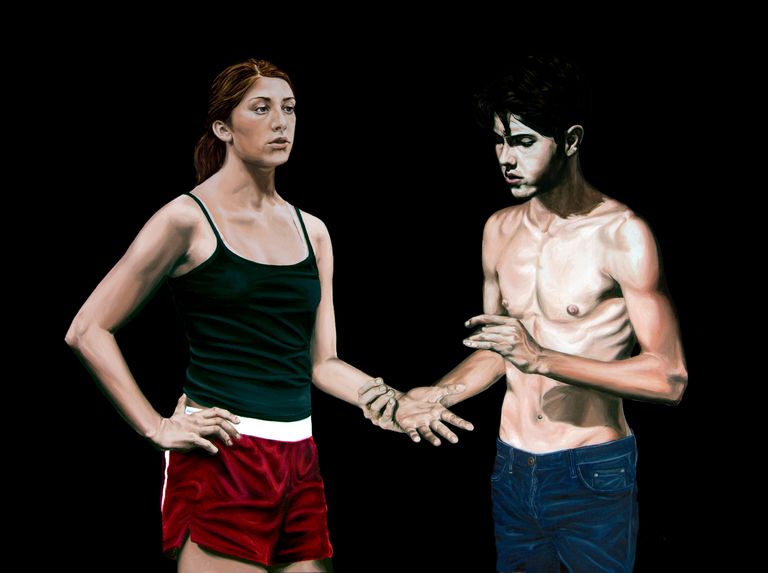 Oil painting by Nicolas Maureau titled La bonne aventure