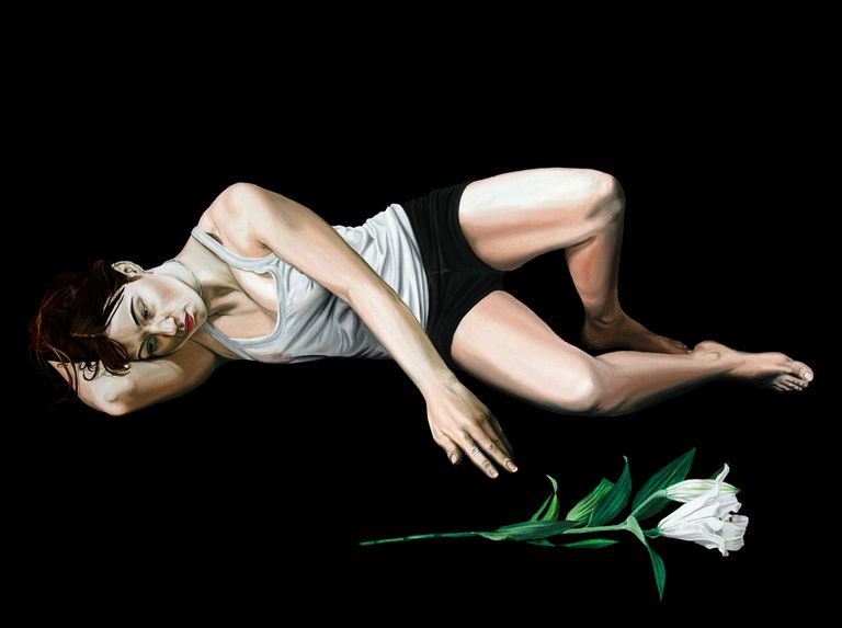 Oil painting by Nicolas Maureau titled Ophélie