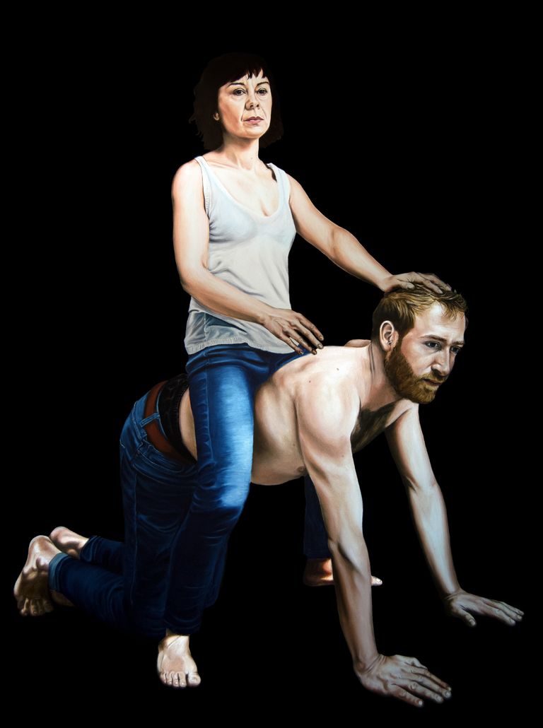 Oil painting by Nicolas Maureau titled Phyllis et Aristote