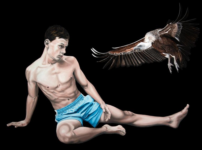 Oil painting by Nicolas Maureau titled Prométhée